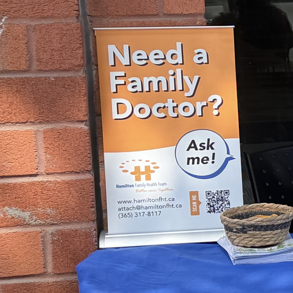 A banner that says "Need a family doctor? Ask me!"