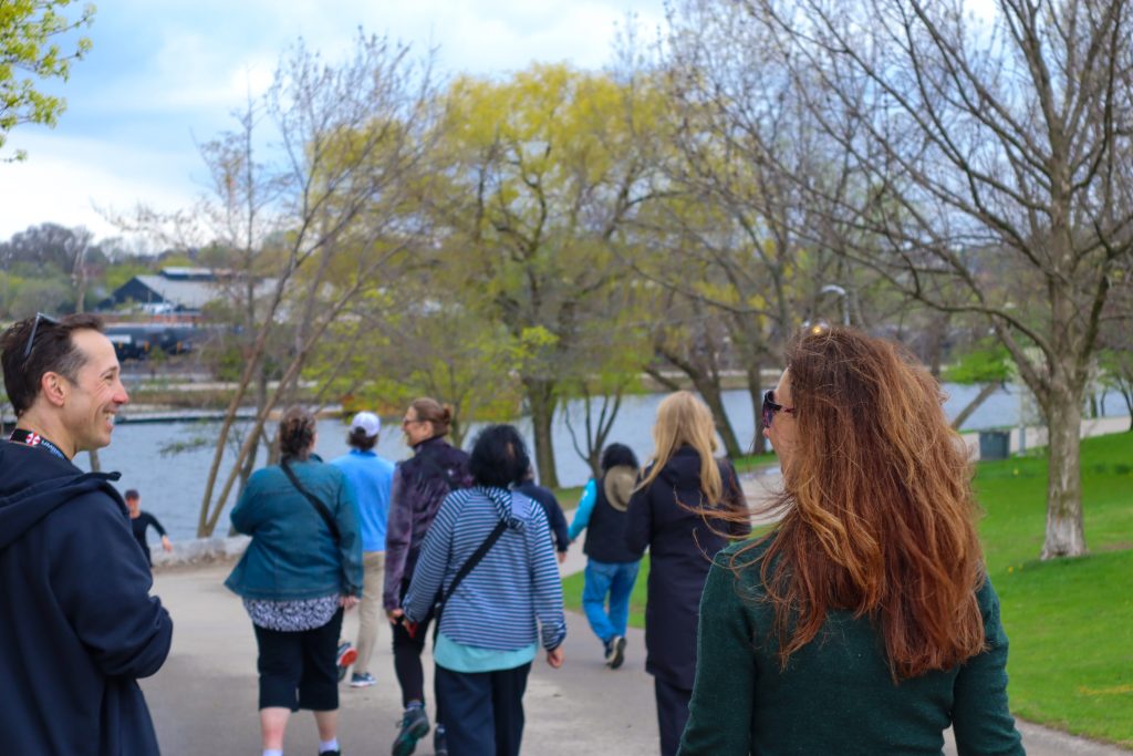 HFHT Staff and public, walking around Bayfront Hamilton Park