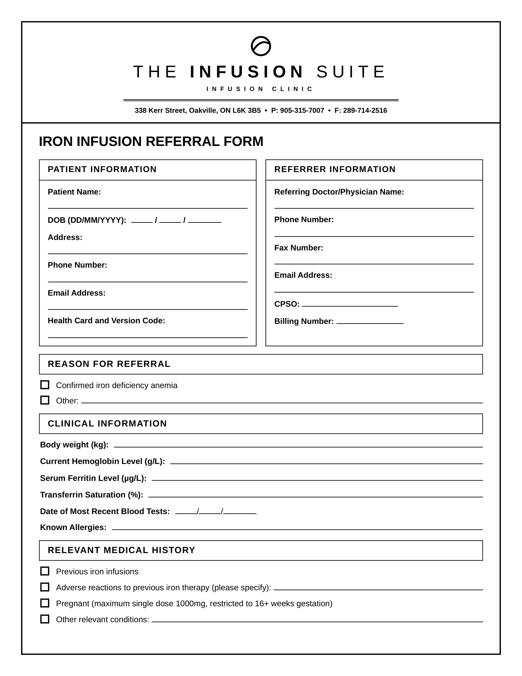 The Infusion Suite &ndash; Iron Infusion