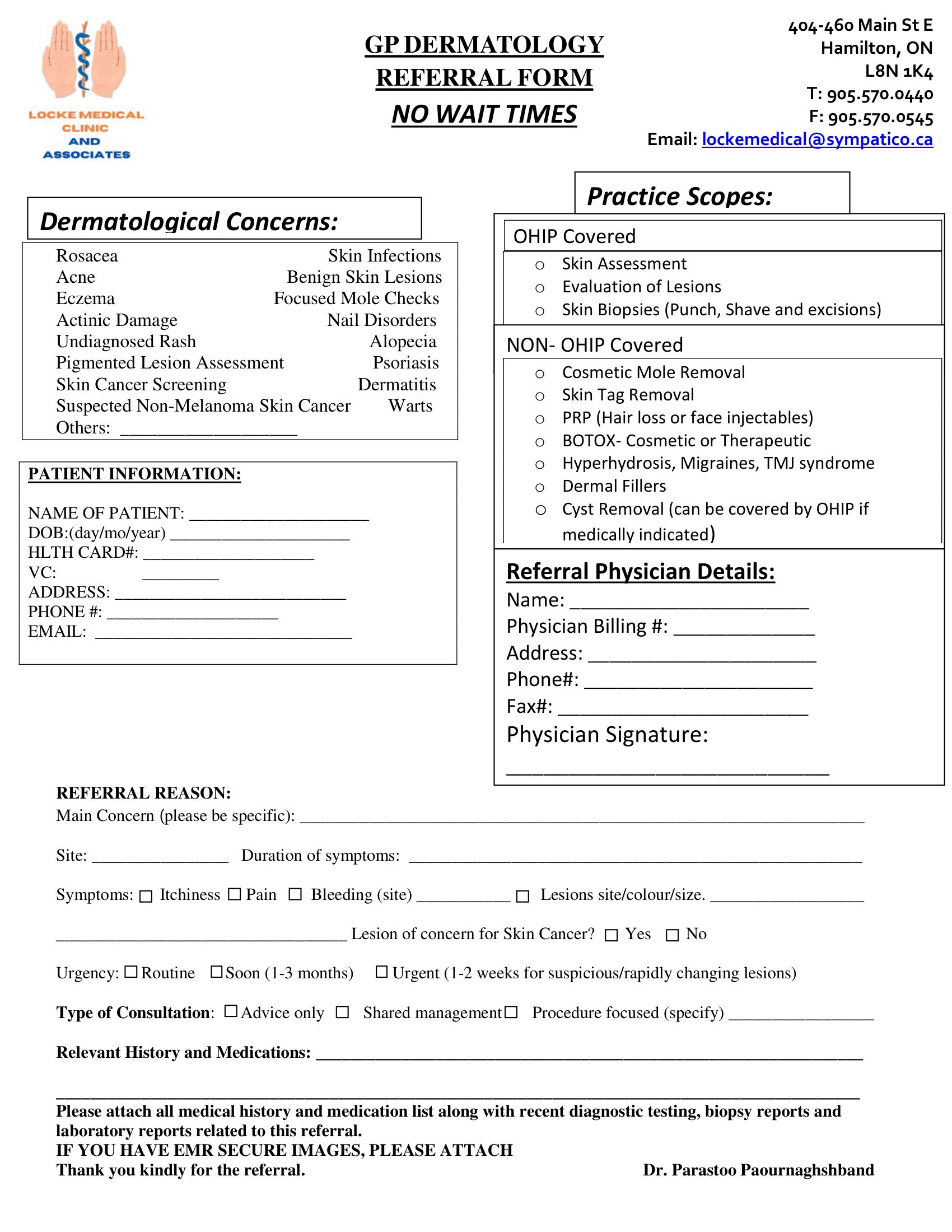 Locke Medical Clinic &ndash; GP Dermatology