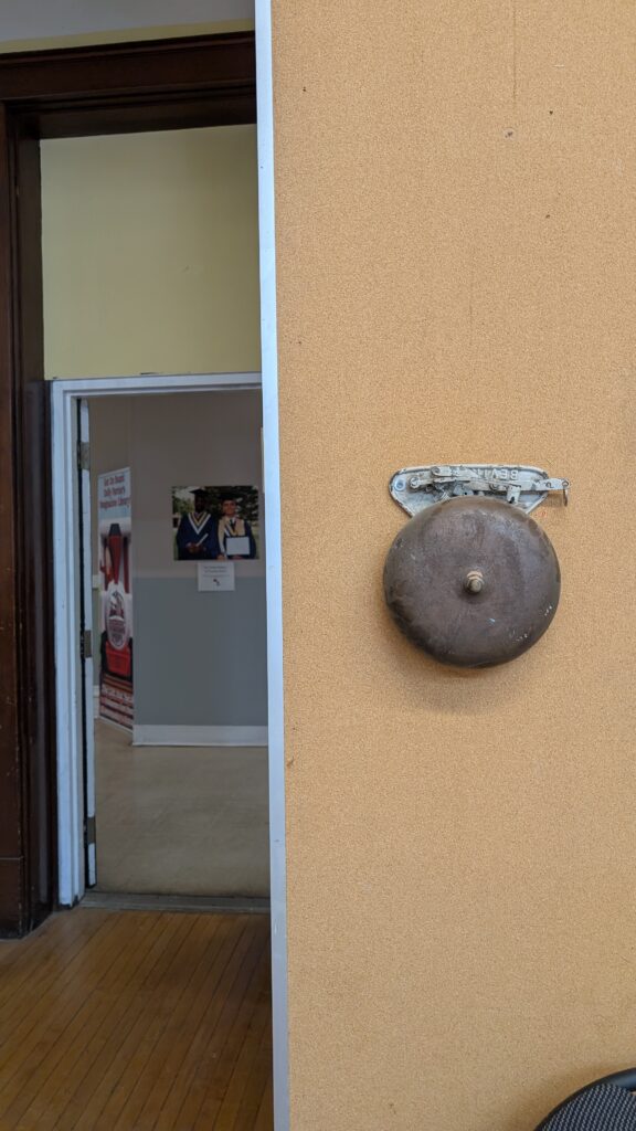 An old schoolroom bell.