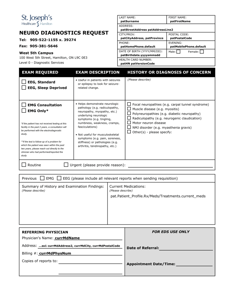 St. Joseph’s Healthcare - Neuro Diagnostics - Hamilton Family Health Team