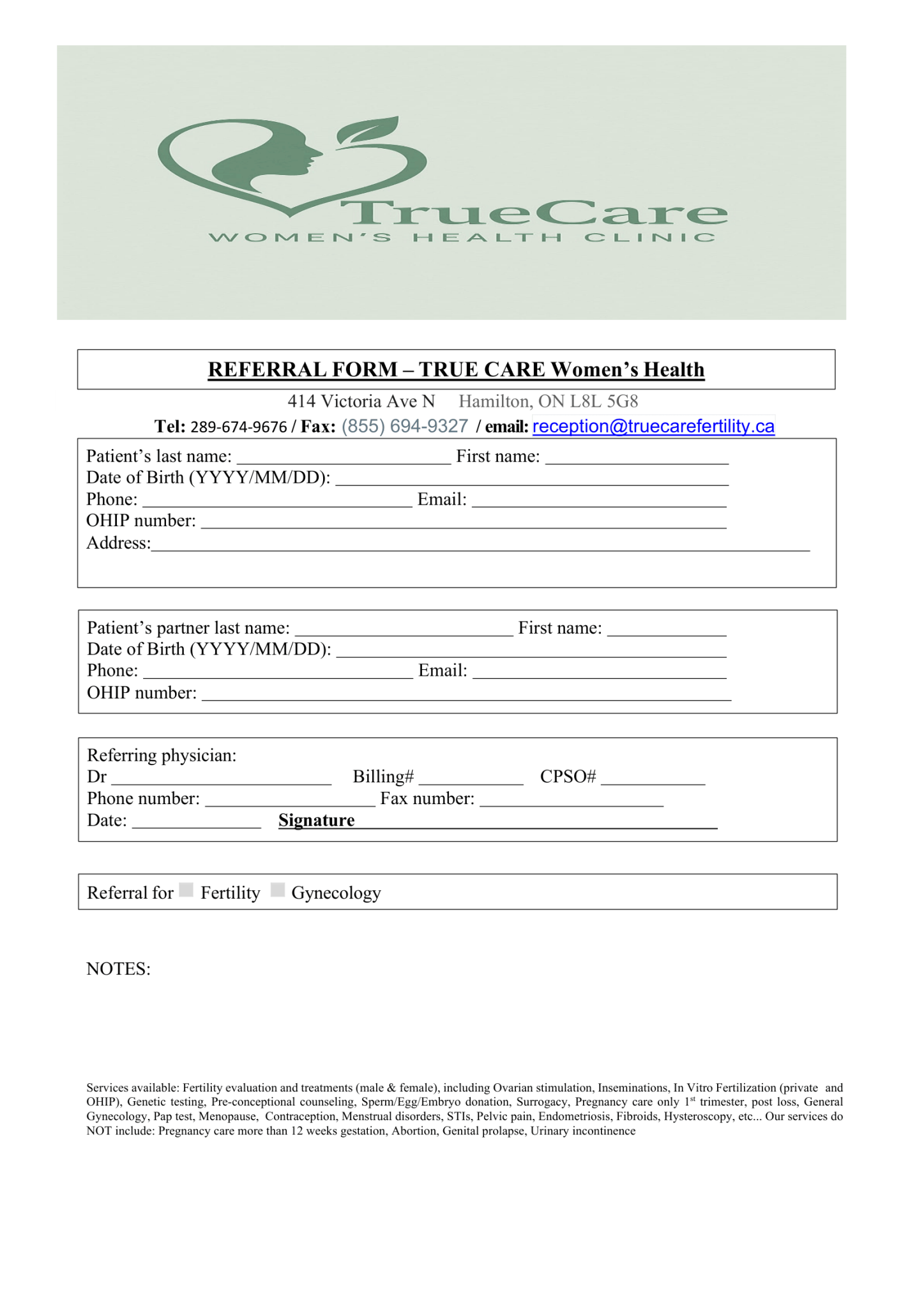 True Care Women's Health - Hamilton Family Health Team